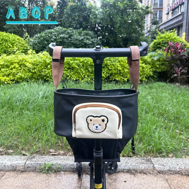 New Baby Stroller Hanging Bag Cartoon Large Capacity Baby Stroller Storage Bag Multifunctional Baby Stroller Diaper Storage Bag