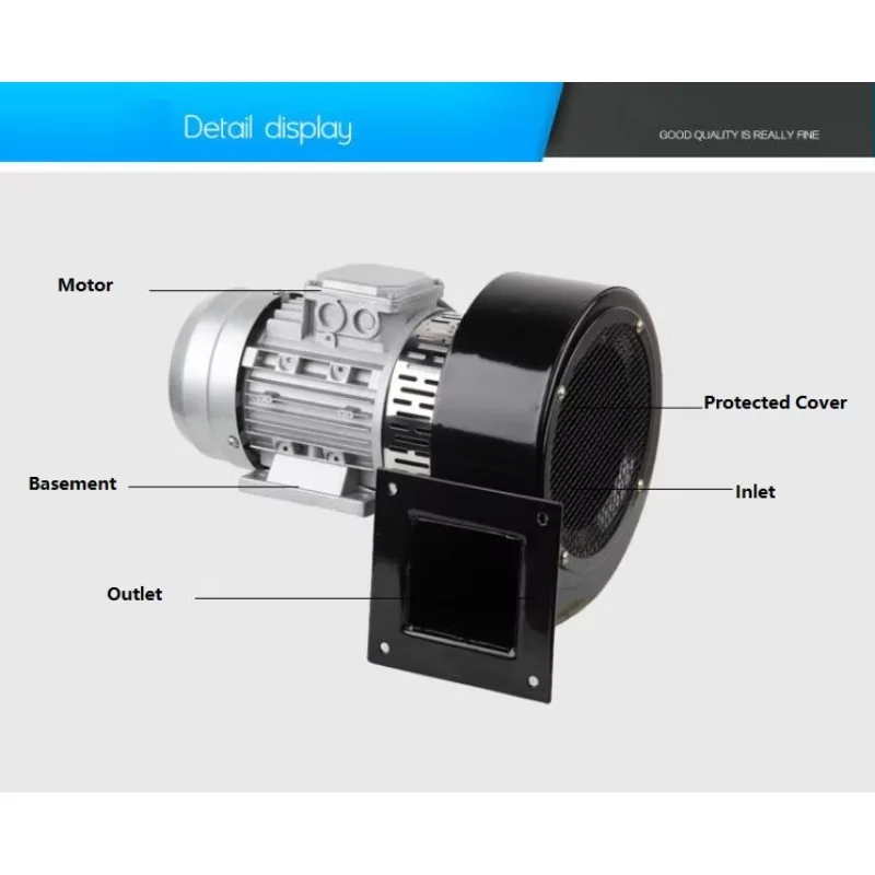 220V Single Phase 2HP High Temperature  Extraction Centrifugal Fan Blower Dust Blower