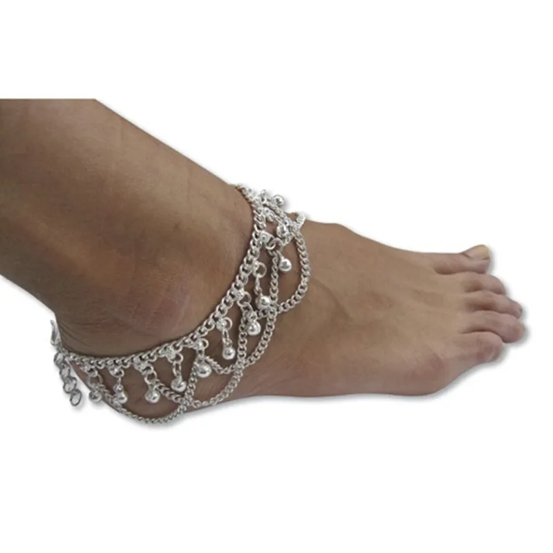 

F0016 One Piece High Heel Ring Bell Chains Anklet Foot Chain Women Shoe Jewelry Gold Silver Choose