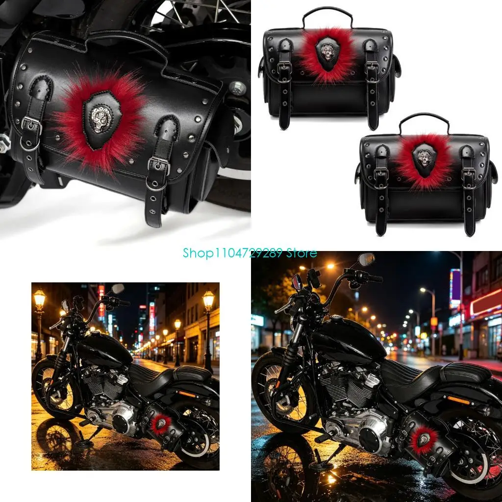 D8KE Motorcycle Accessories Side Cases PU Construction Shockproof Interior Motorcycle Tool Storage for Bike