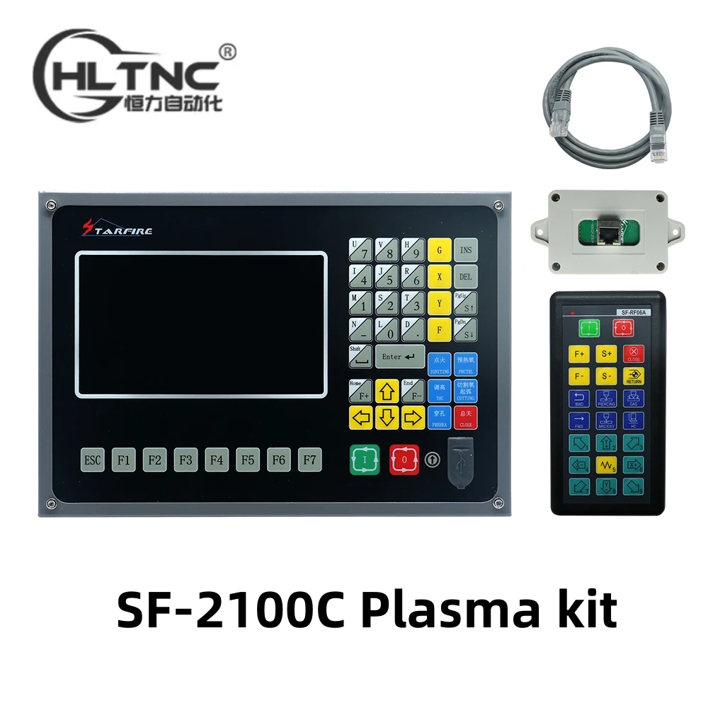 STARFIRE 2100C CNC Plasma Control System & RF06A Remote Control for Flame Plasma Laser Cutting Machine 4GB 16 Channel Input