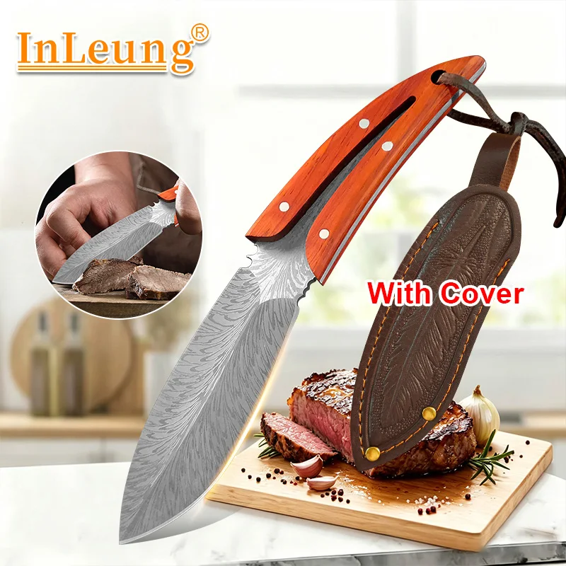 Butcher Boning Filleting Utility Knife Wood Handle Sharp Kitchen Chef Knife Slicer for Meat Fish Fruit Barbecue Cooking Tools