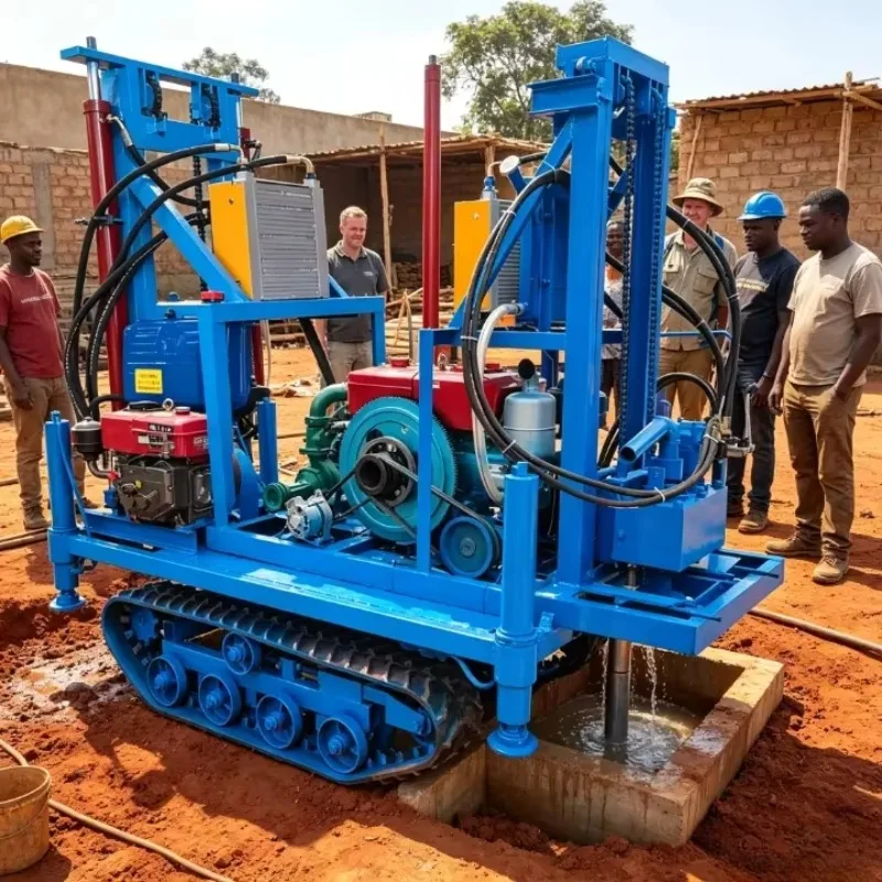 Compact 150m Diesel Water Well Drilling Machine with 70-300mm Bore Diameter for Farms Gardens and Residential Use
