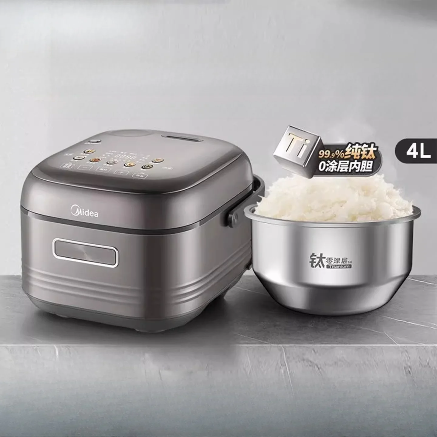 Smart 4L Pure Titanium IH Rice Cooker 0-Coating Programmable Multifunctional Home Electric Rice Cooker for Porridge