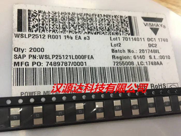

20 шт./лот WSLP25121L000FEA 2512 1L0 0,001R 1% 3 Вт чипы электронные новые