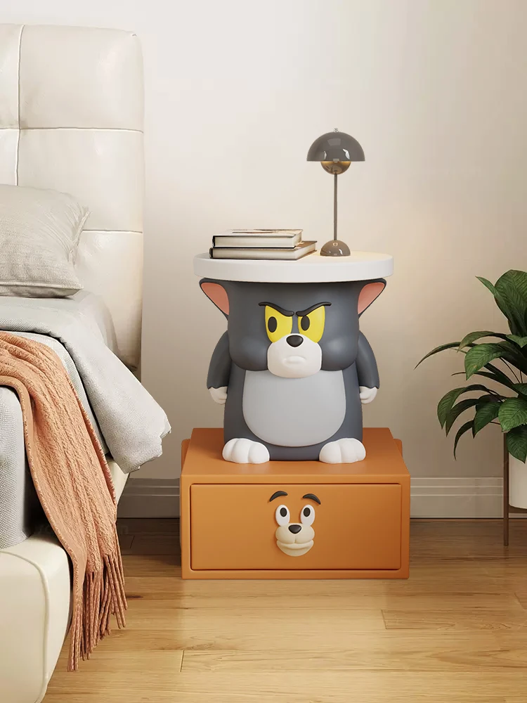 yyhcChildren's bedside table Small cat and mouse creative bedside few alternatives Tom cartoon cute shelf cabinet