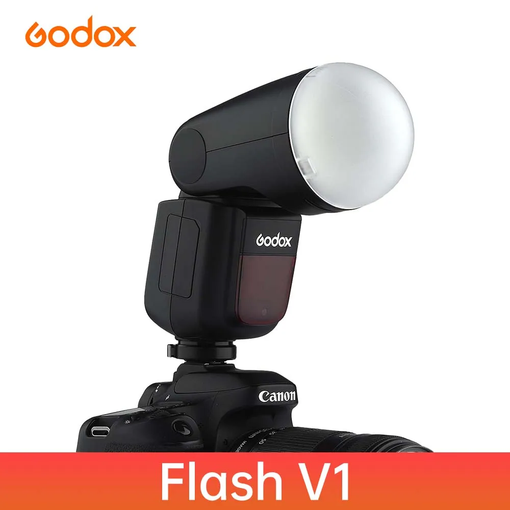 Godox V1 Round Head Speedlite TTL Li-ion 1.5s Recycle HSS 1/8000s 2.4G Wireless for Canon/Nikon/Sony/Fujifilm/Olympus/Pentax