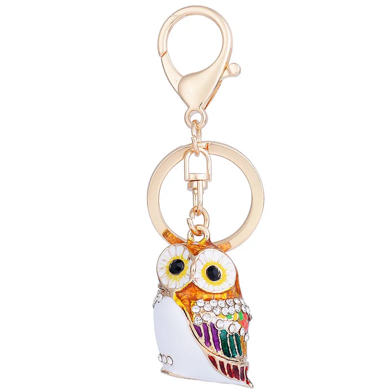 Fashion Big eye Owl Key Chain for Women Men Owl bird Keychain