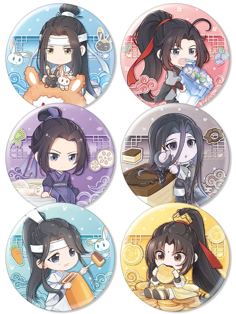 

Anime Grandmaster of Demonic Cultivation WeiWuXian LanWangJi Cosplay Fridge Magnet Badge Q Version Ambitus