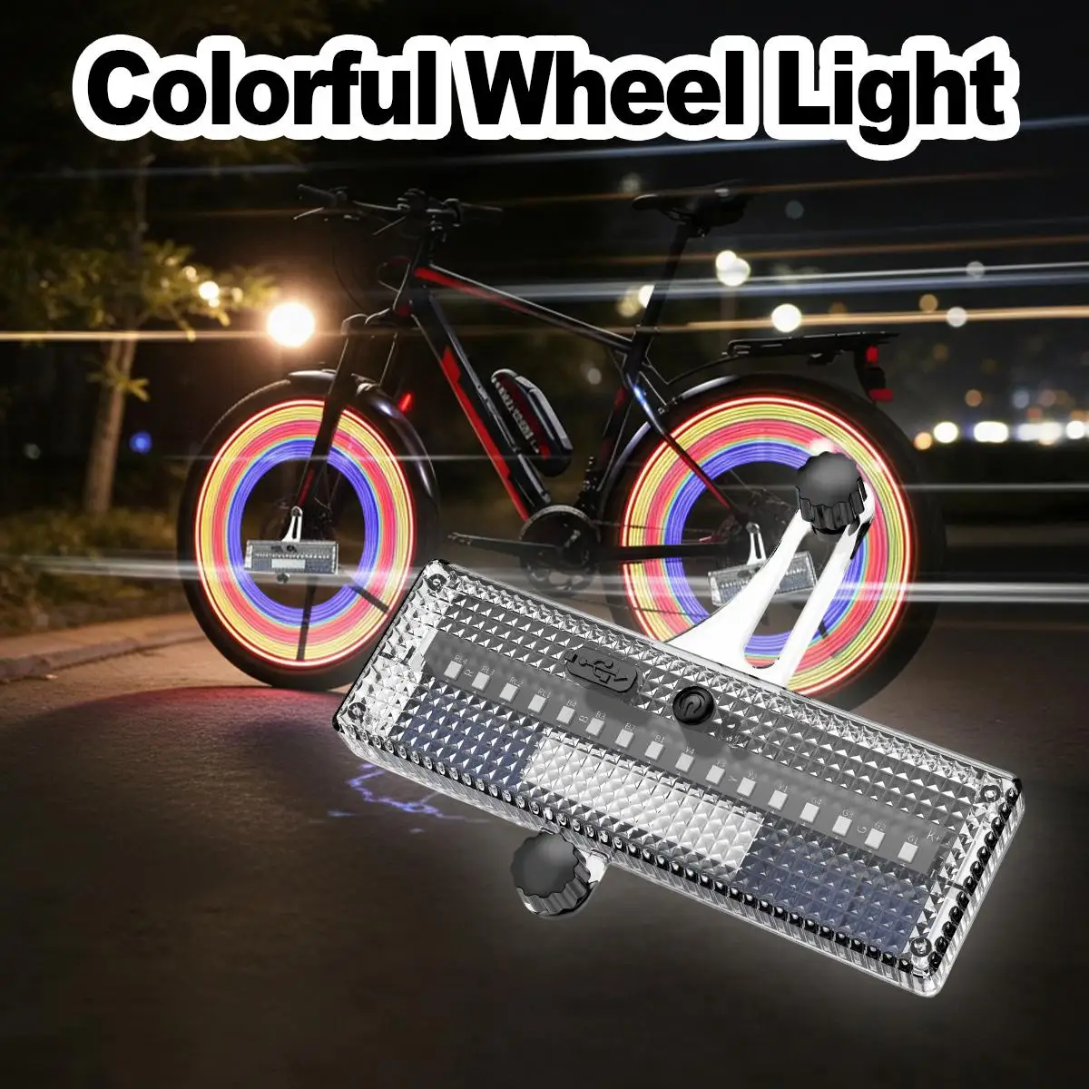 Solar LED Bicycle Wheel Light Creative Modification Luminous Bike Spokes Waterproof Color Changing Dynamic Pattern Bike Lighting