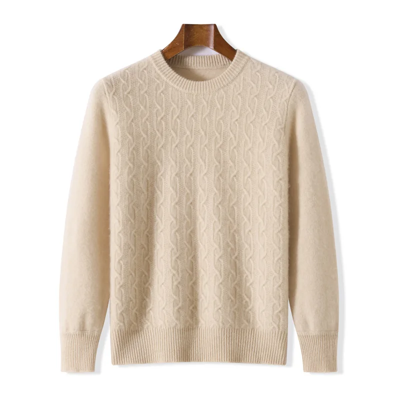 

Жаккардовый шерстяной вязаный свитер, мужской шерстяной свитер, осень-зима, новый деловой повседневный вязаный свитер с длинными рукавами