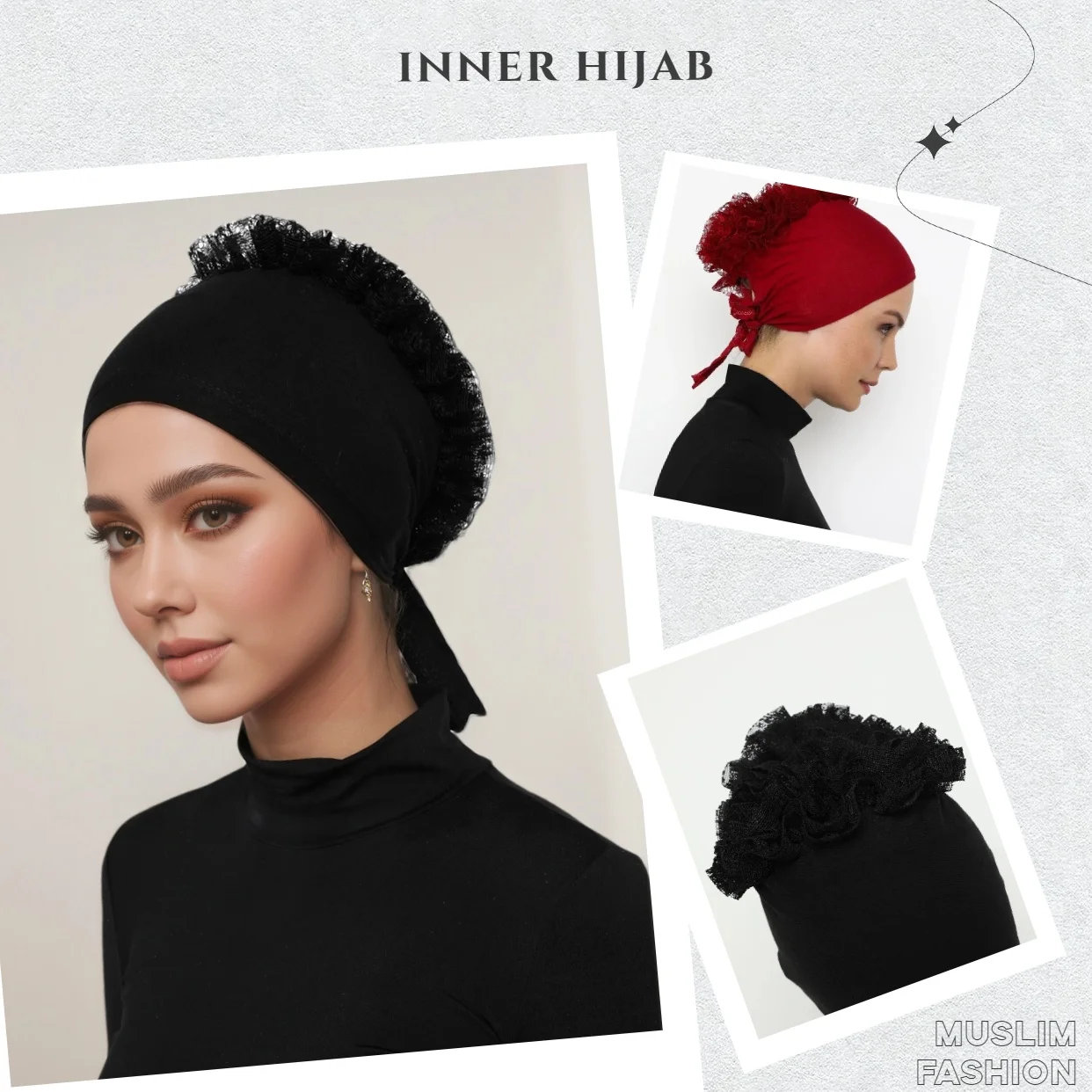 

Большой мусульманский головной убор с цветочным узором, однотонный цвет, кружевная отделка, шляпа с цветочным узором, внутренний слой хлопчатобумажной шелковой сетки