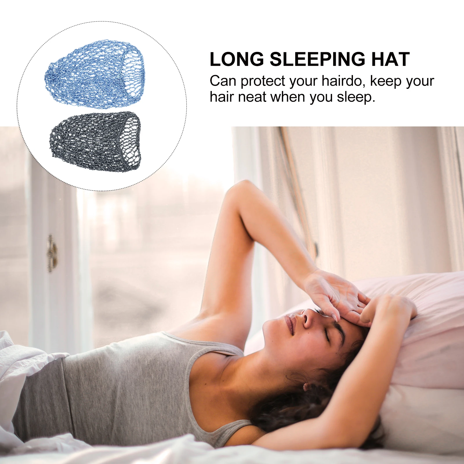 

2 Pcs Mesh Crocheted Hair Net Sleep Hats Women to Protect Caps for Sleeping Wrap Protector Cover Miss
