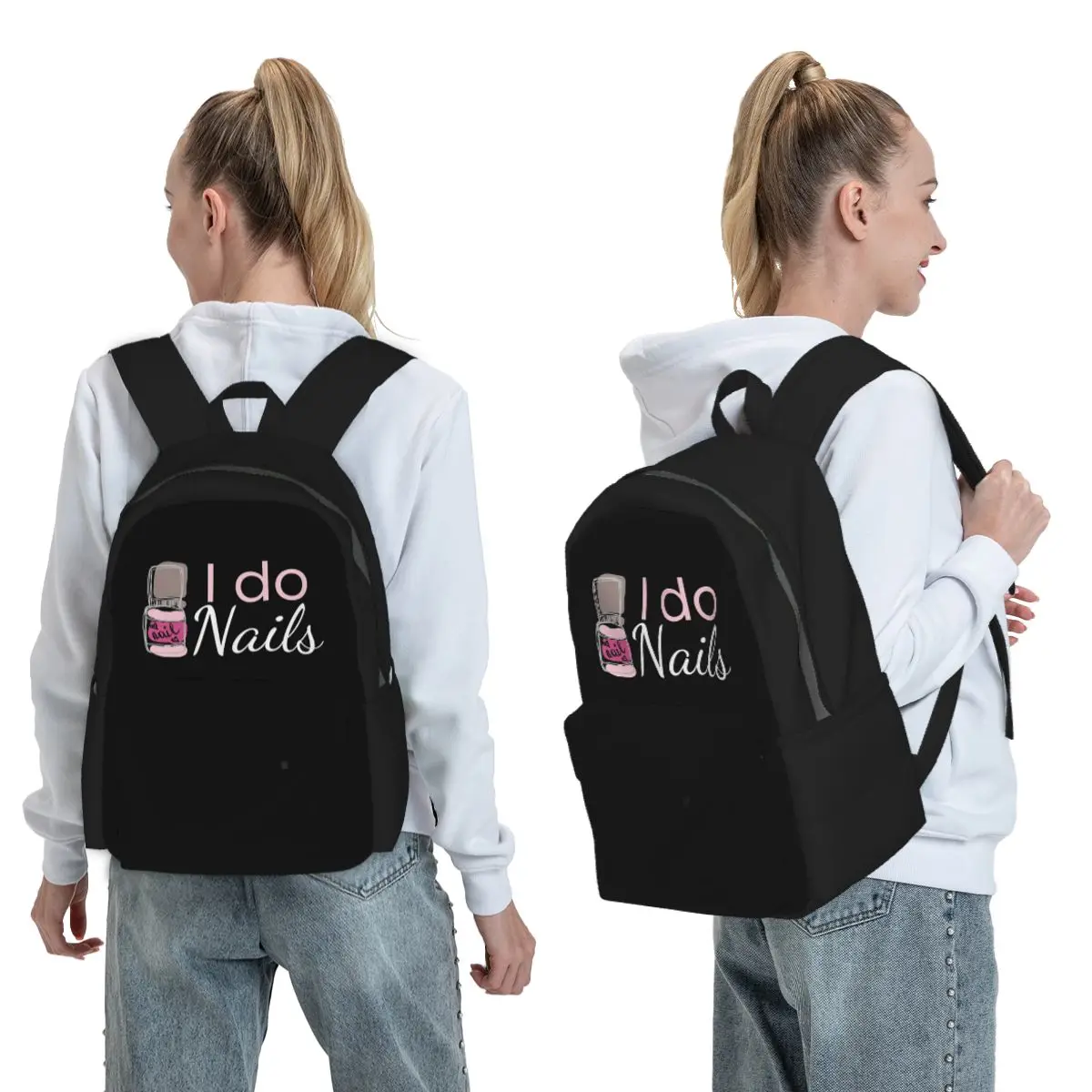 I Do Nails Fingernail Manicure Studio Backpack Boys Girls BookBag Children School Bag Computer Shoulder Bags for Men Women