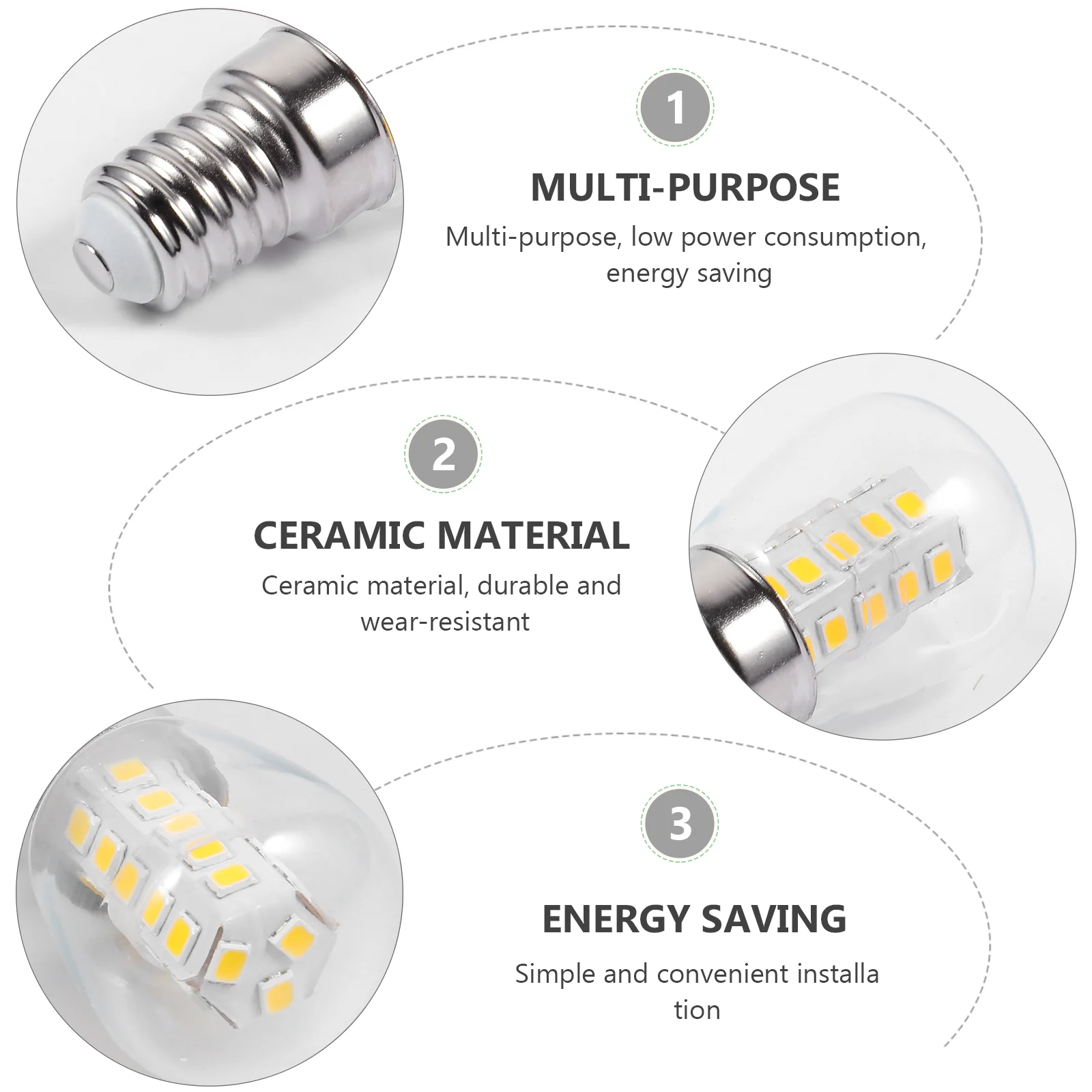 2 PCS Refrigerator Light Bulb Sewing Machine Lamp for Fridge Replacement Part Dimmable Bulbs