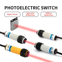 E3F Photoelectric Sensor Proximity Switch Infrared Photoelectric Switch Sensor AC Infrar Sensor M18 Diffuse Reflection NPN PNP