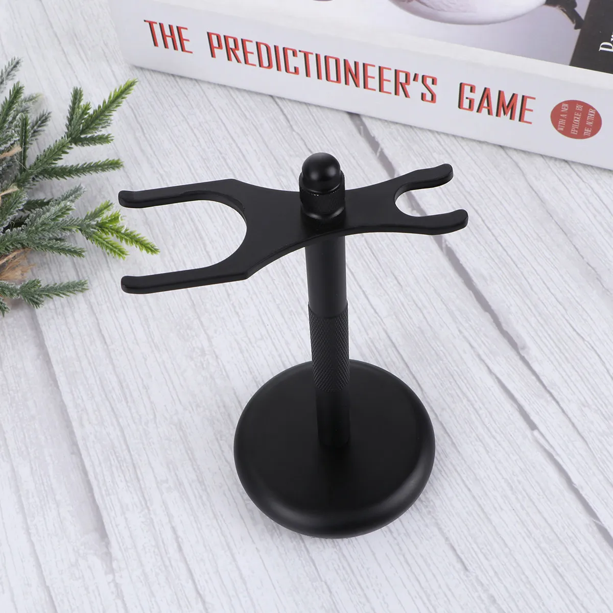 Dual Socket Razor Holder Shaving Brush Stand Made of Zinc Alloy Elegant Artistic Design Stable Base for Tidy Bathroom Beard