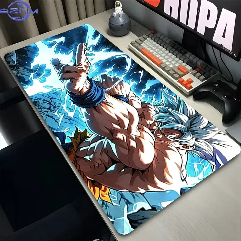 Anime Super Warrior Blue Lightning Art Print Mouse Pad, Rubber Non-Slip Base, Smooth Surface for Computer Gaming and Desktop Off