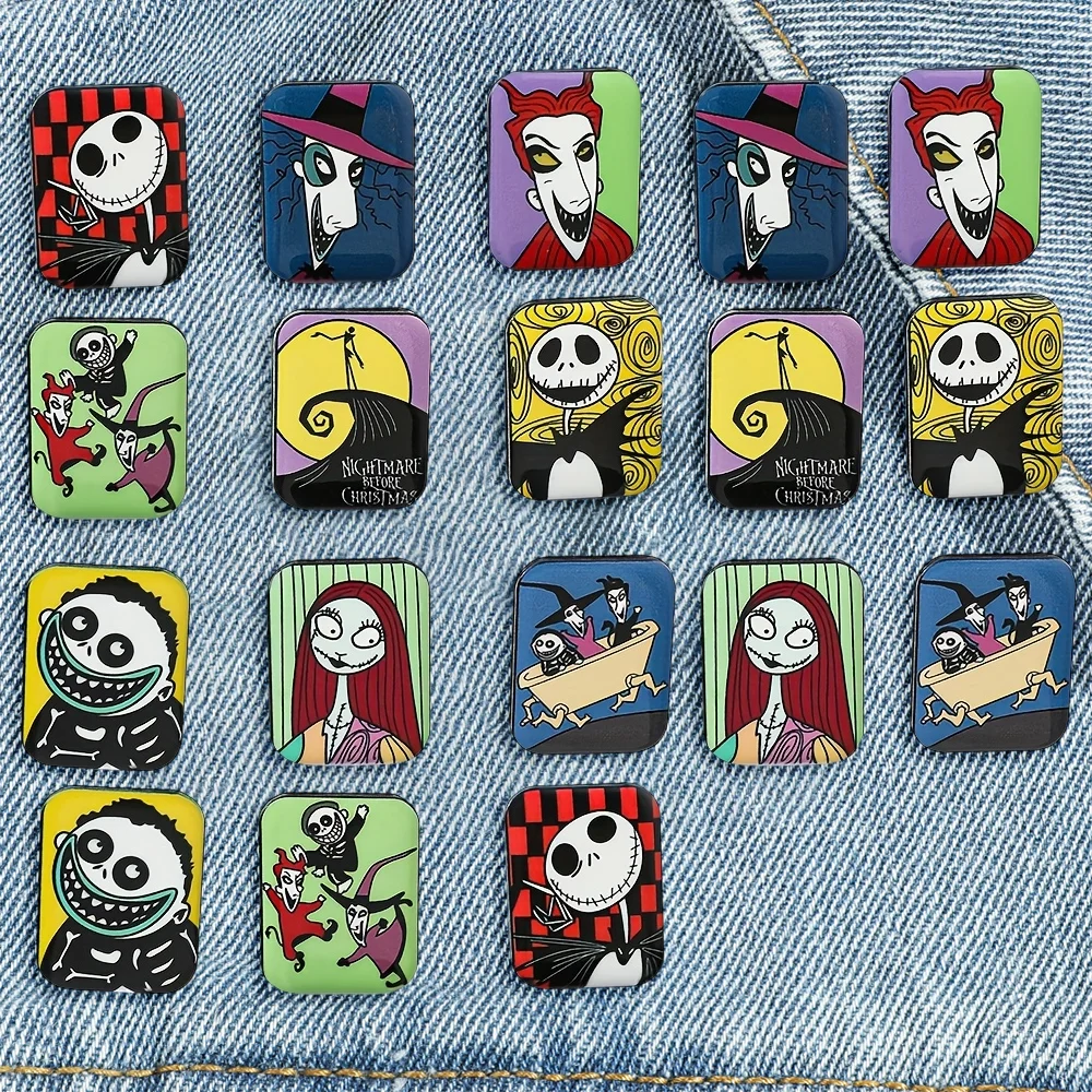 18 Uds. Broche de dibujos animados de Anime personaje Jack Skellington lindo Pin esmaltado insignia de Metal joyería mochila accesorios de ropa regalo