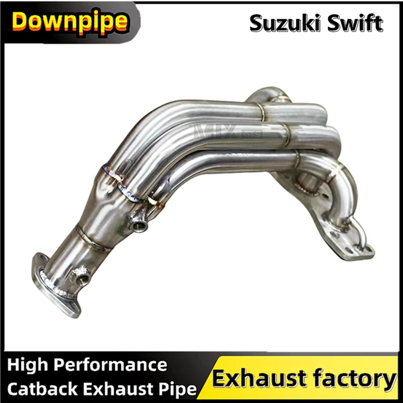 For Suzuki Swift 1.3L 2007-2021 car stainless steel exhaust manifold  front pipe custom exhaust system no cat downpipe