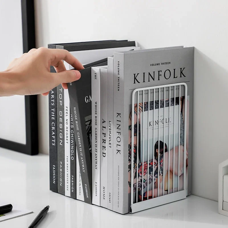 Imagem -06 - Portáteis Ferro Bookends Livro Display Stand Rack Desktop Book Suporte Storage Holder Desk Organizer Par