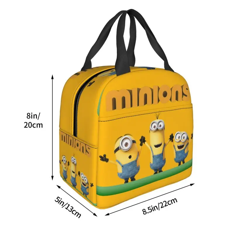 Custom Minions Cartoon Lunch Bag uomo donna Cooler Thermal Insulated Lunch Box per bambini in età scolare