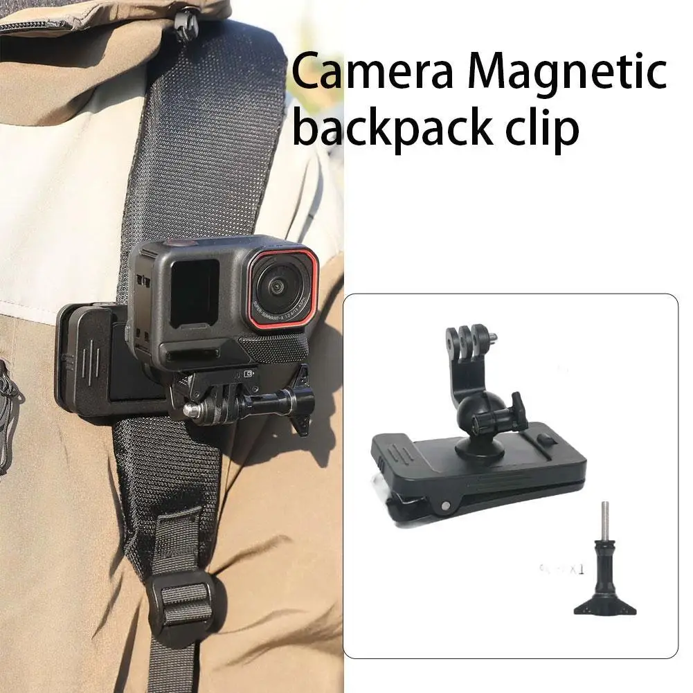 

Multi-functional Magnetic Backpack Clip Compatible With Action5 Pro/6 And Insta360 Action Cameras 360 Degree Rotation