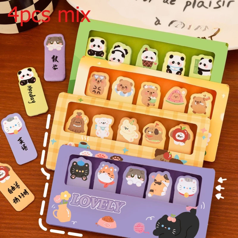 Memo Pad Cute Animal Family Sticker Student Cartoon Portable   High Value Stationery Reward Gift Office School Supplies Lovely