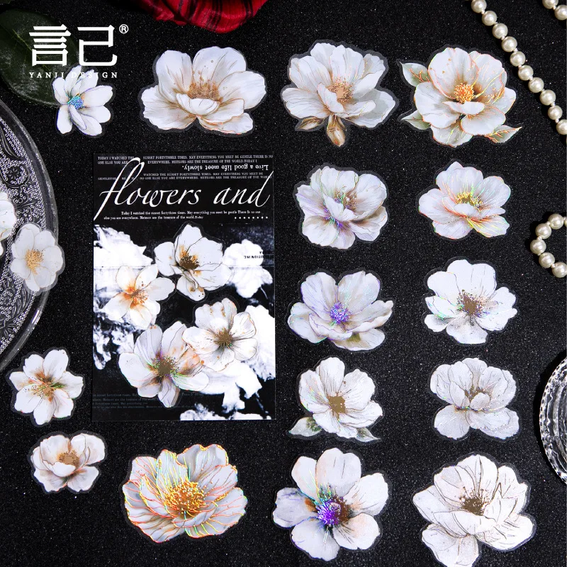 20pcs/1lot Kawaii Scrapbook Sticker Shared Flower Sea Scrapbooking Supplies Planner Decorative Stationery Sticker