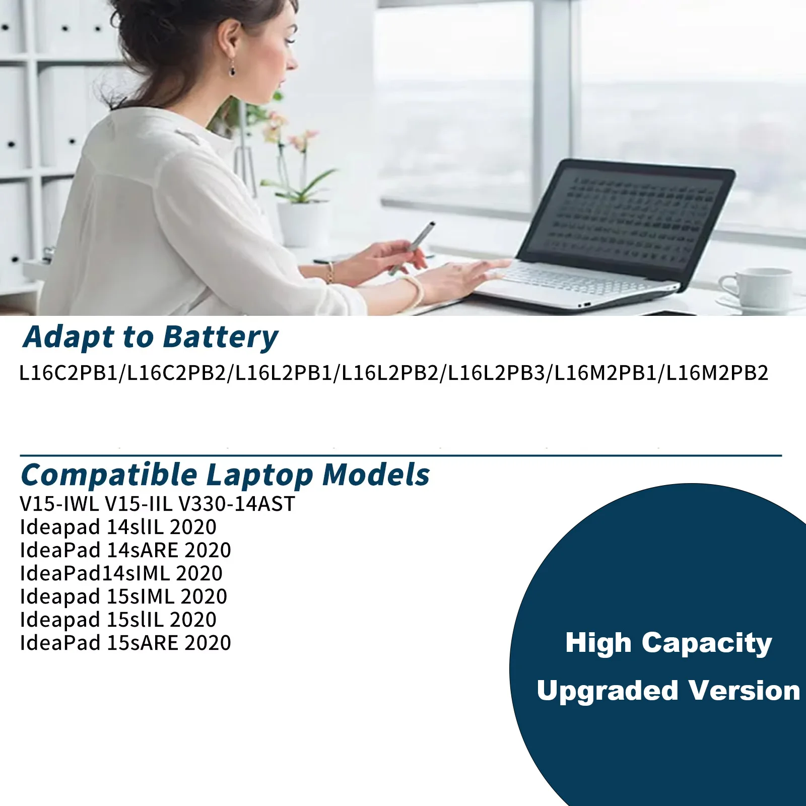 BVBH L16L2PB2 L16C2PB2/L16M2PB2 Laptop Battery for Lenovo IdeaPad 320-14AST/320-14IAP/14ISK/15ABR IdeaPad 15AST/15ISK 4400mah