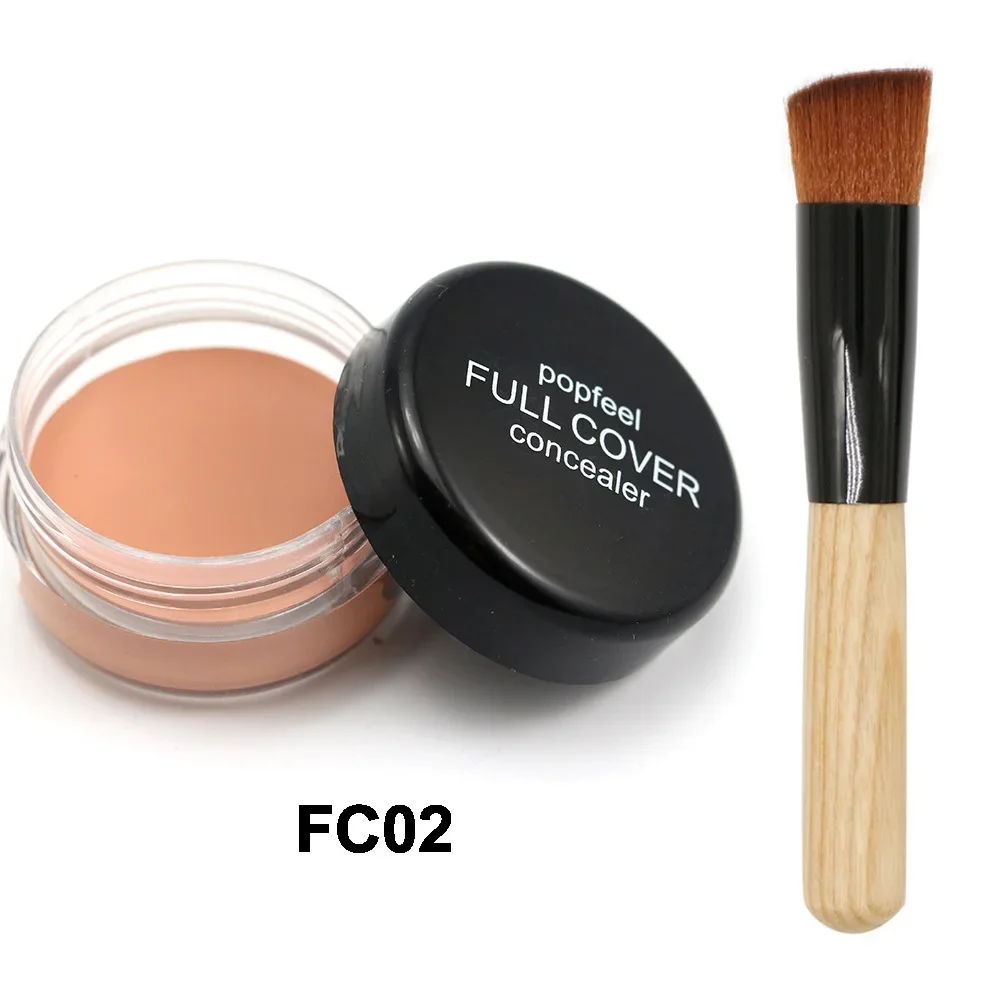 High Qualit Popfeel Matte Contour Concealer+Brush Sets Make Up Freckles Covering for Dark Eye Circles Concealer Cream Cosmetics