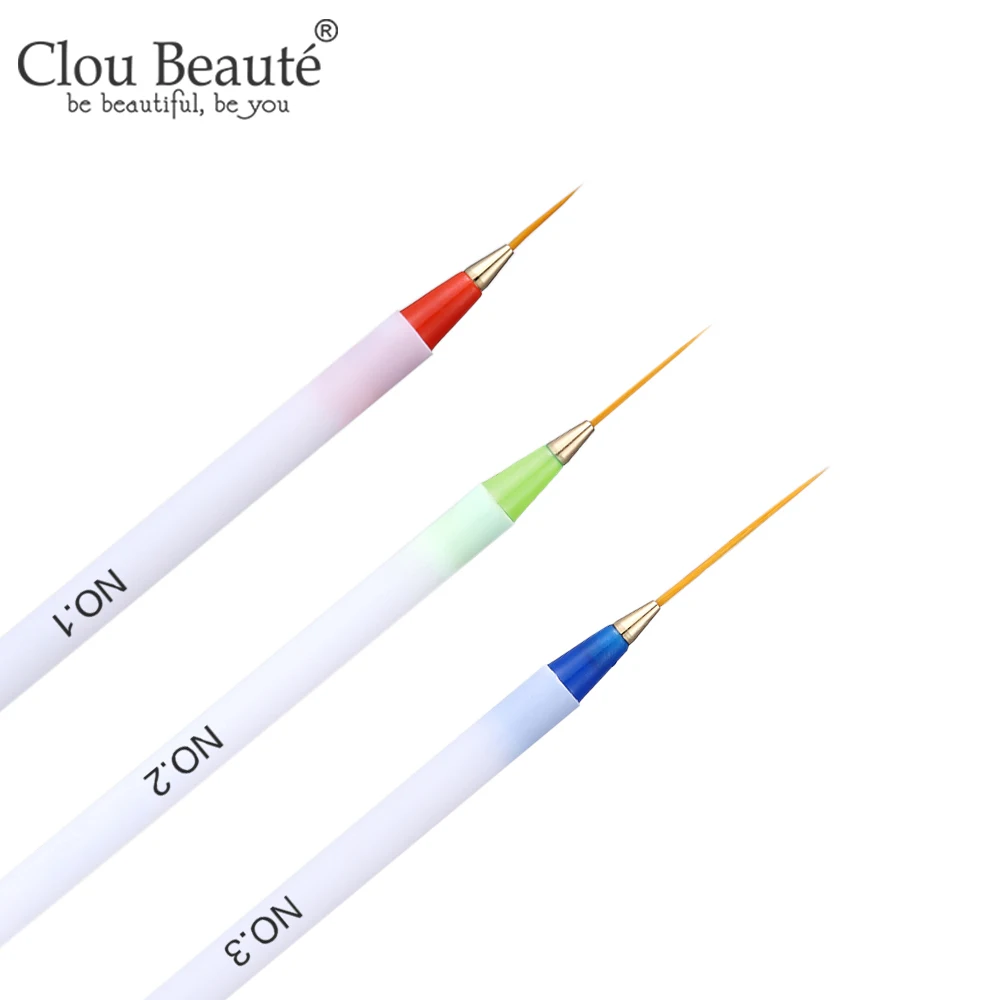 3 teile/satz UV Gel Zeichnung Malerei Nagel Liner Pinsel Grid Französisch Design Maniküre Werkzeug Set Malerei Zeichnung Carving Stift