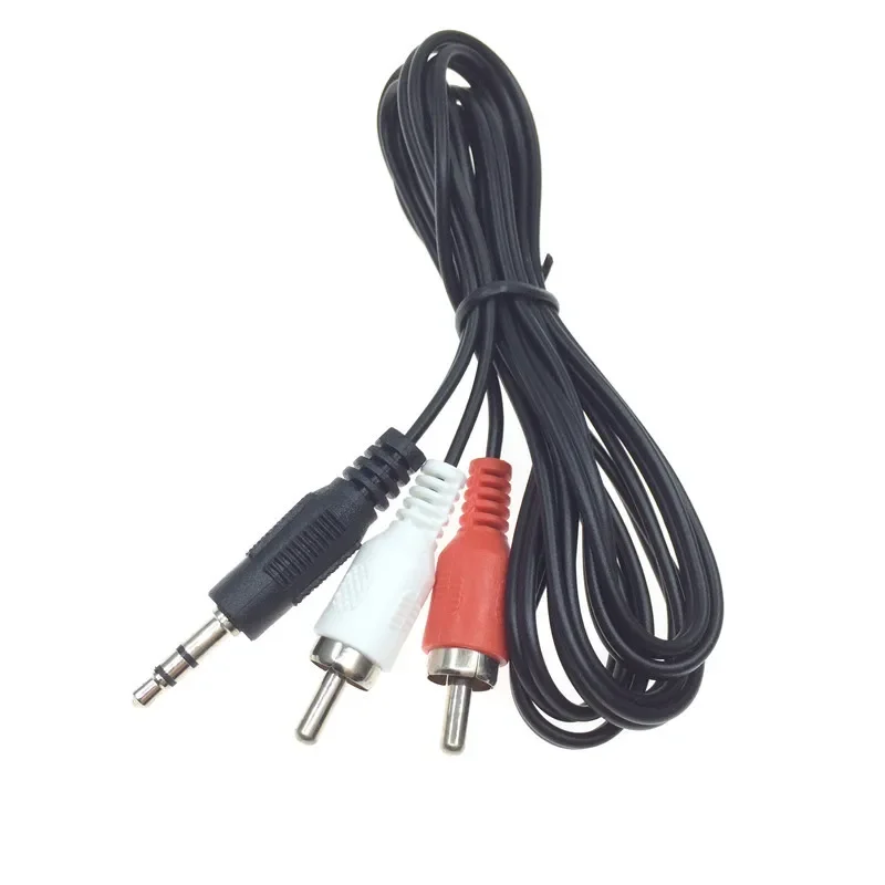 Colokan Pria Stereo 3.5Mm Ke 2RCA Phono Male Audio AV Video Headphone Konektor Kabel Kabel Kabel Pembagi Kabel Mobil