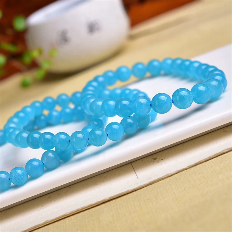 Natural Amazonite Bracelet Crystal Reiki Healing Stone Fashion Jewelry Gifting Gift For Women 1pcs 7/10/12/14MM