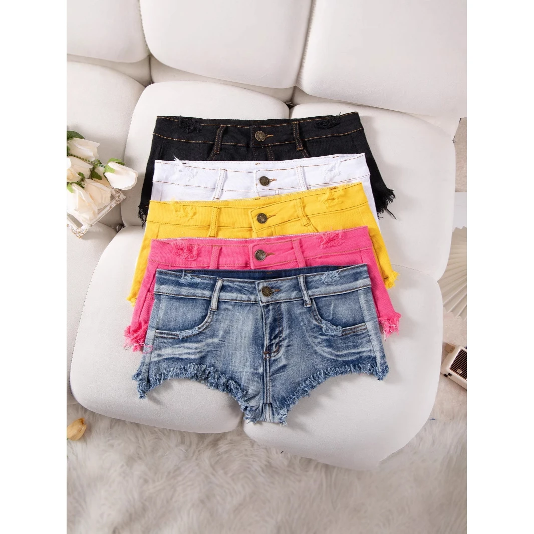 

Low Waist Sexy ort Jeans Women's Spicy Girl Super ort Hot Pants Casual Sle Commute Faion Denim Fabric Spring Season