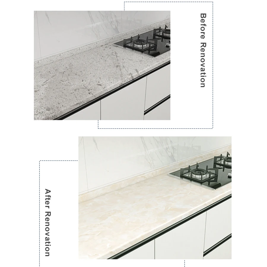 Kitchen Oil-Proof Sticker Waterproof Self-Adhesive Wallpaper Moisture-Proof Stove Countertop Cabinet Renovation Tile Marble Film