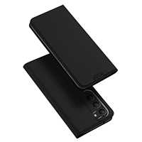 DUX DUCIS Skin Pro Series for Samsung Galaxy S23 PU Leather Card Holder Case Anti-scratch Foldable Stand Phone Cover - Black