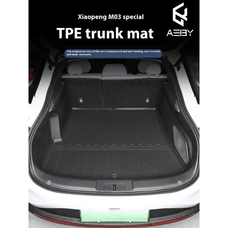 New Car Car TPE Floor Mats For Xpeng MONA M03 2024 Car Floor Pad Trunk Main Pad Backrest Waterproof Non-slip Mat  Interior  Acce