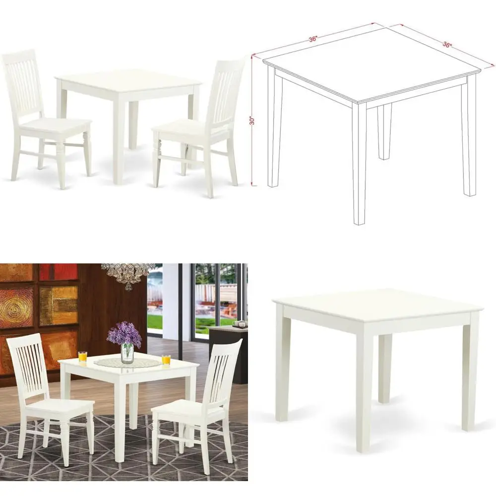 compact 3-piece kitchen table set with square table and 2 chairs for small spaces