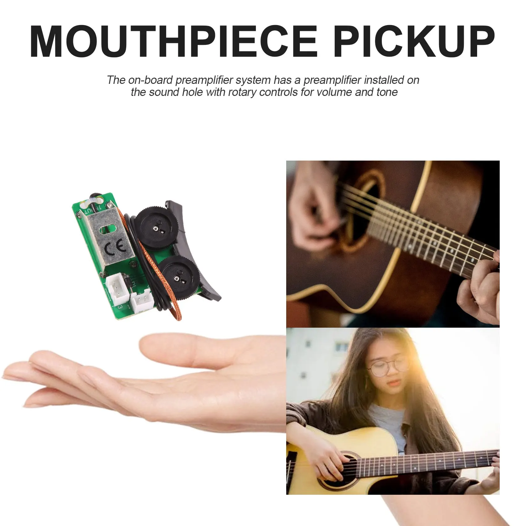 Under Saddle Piezo Pickup Onboard Preamp System for Acoustic Guitar image 4