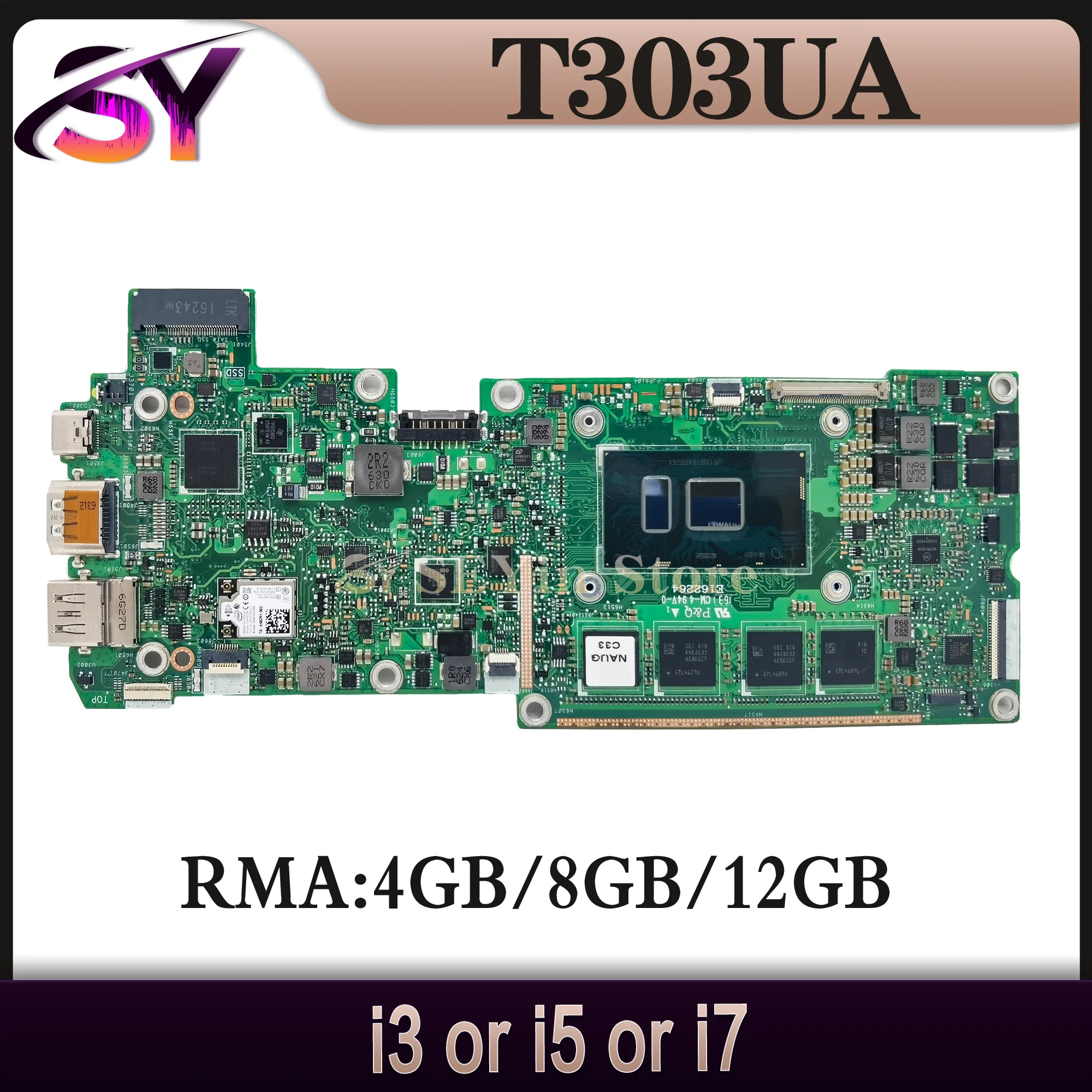 

T303U Mainboard For ASUS Transformer 3 Pro T303UA T303 Laptop Motherboard I3 I5 I7 6th Gen 4GB/8GB/16GB-RAM MAIN BOARD