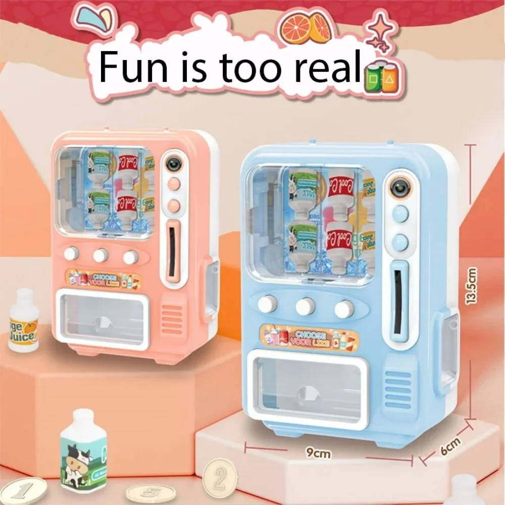 

New Mini Drink Vending Machine Toy Automatic Coin-Operated Drinks Prop Vending Machine Toys Multi-Functional Beverage Machine