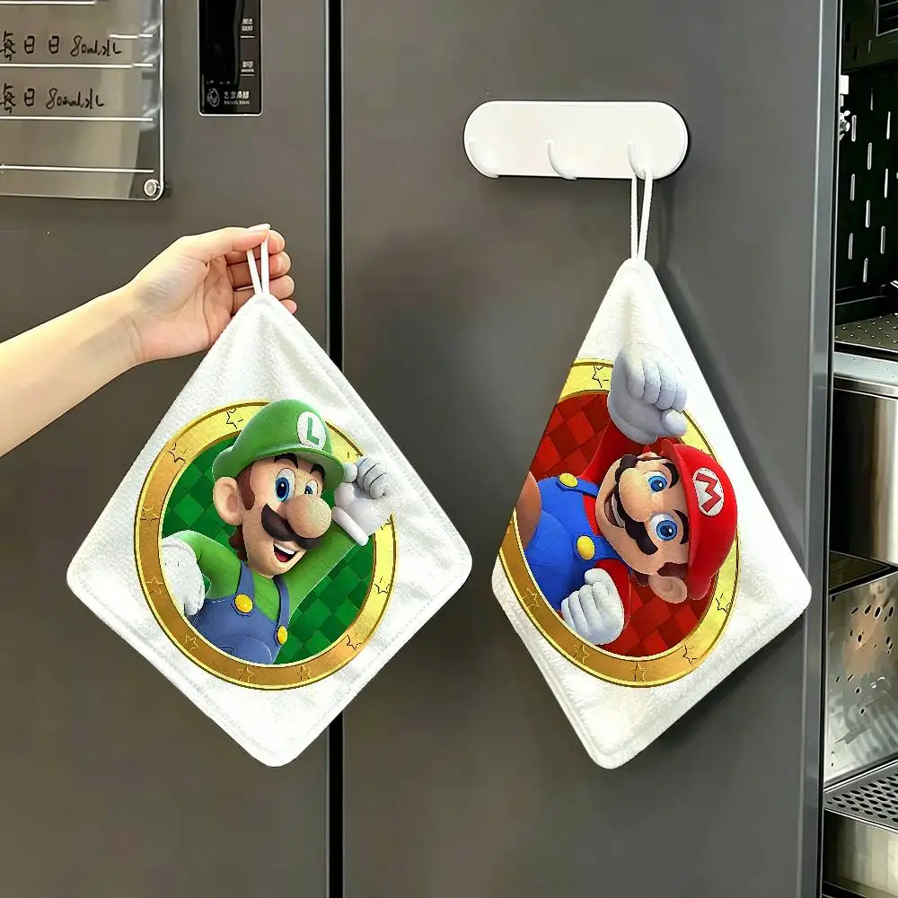 Vintage Game S-Supers M-Marios Hanging Kitchen Towel, Polyester Cotton Material, Multipurpose Hand Wiping Towel for Family