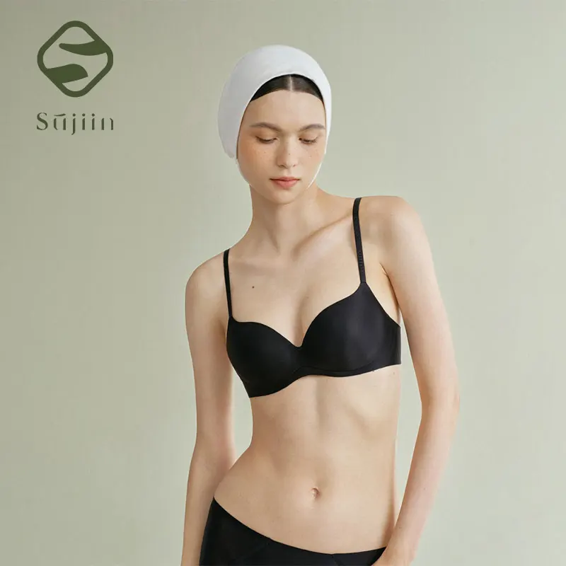 

SUJIIN Sexy Black Bralette for Women Comfort Seamless Plunge Bra Women's Wireless Push Up Lift Anti-sagging Bras Lingeries Lady