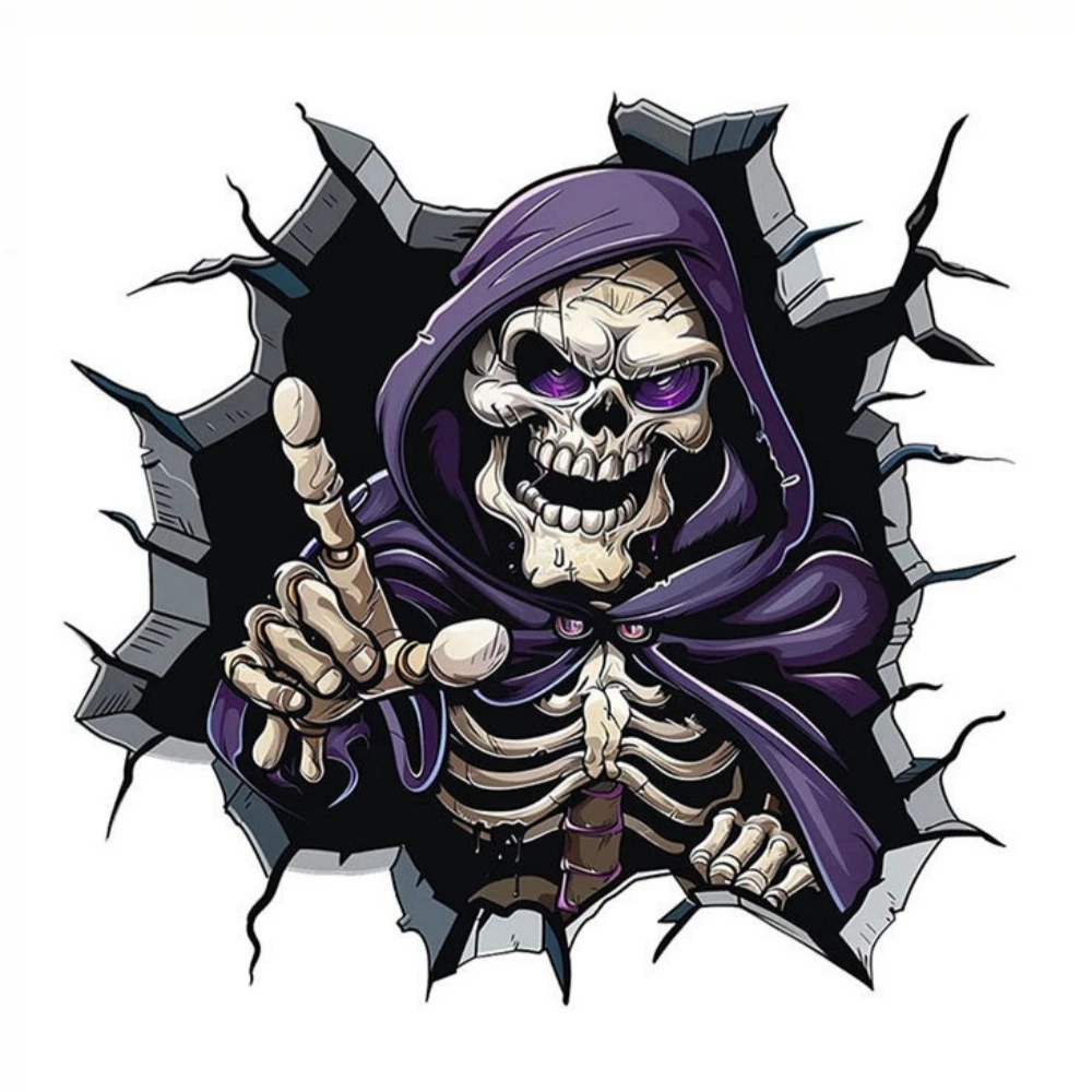 

Creative Ghost Face Car Decoration Stickers Scratch Covering Stickers Electric Scooter Motorcycle Creative Body Stickers