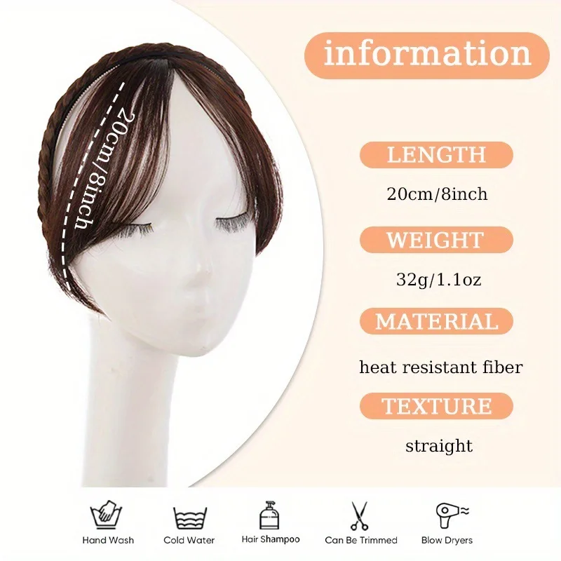 Stilvolles Retro Geflochtenes Perücken-Stirnband für Frauen Multifunktionales Niedliches Haarband Schönheits-Accessoire Geschenk – Detail 3
