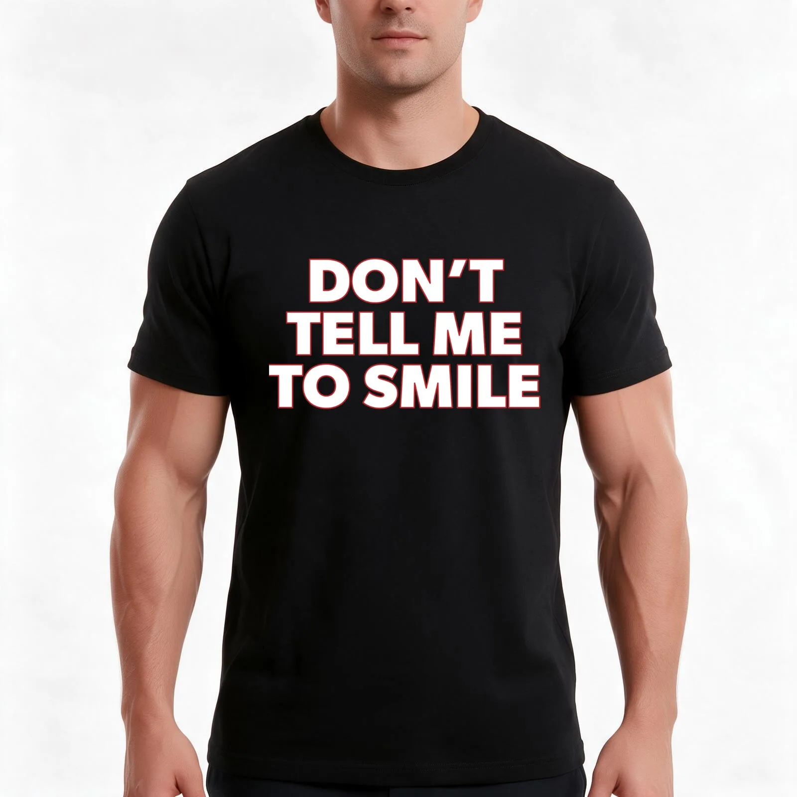 Don't Tell Me to Smile T-Shirt, Summer Casual Cotton Tee, Oversized Streetwear Tops, Vintage Graphic Print, Unisex Men Women