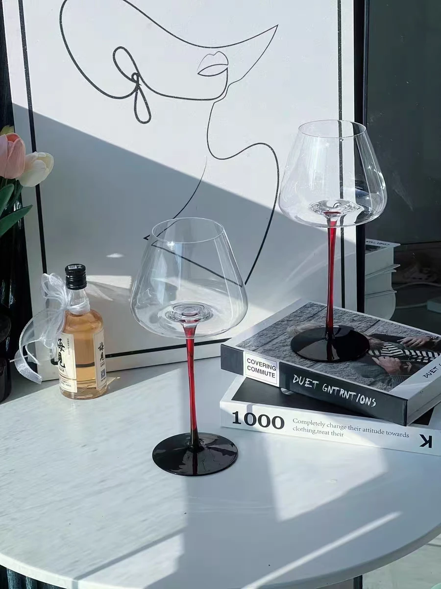 720ml Crystal Glass Burgundy Red Wine Glass Cup Large Capacity Potbelly Bow Tie Home Bar Party Utensil