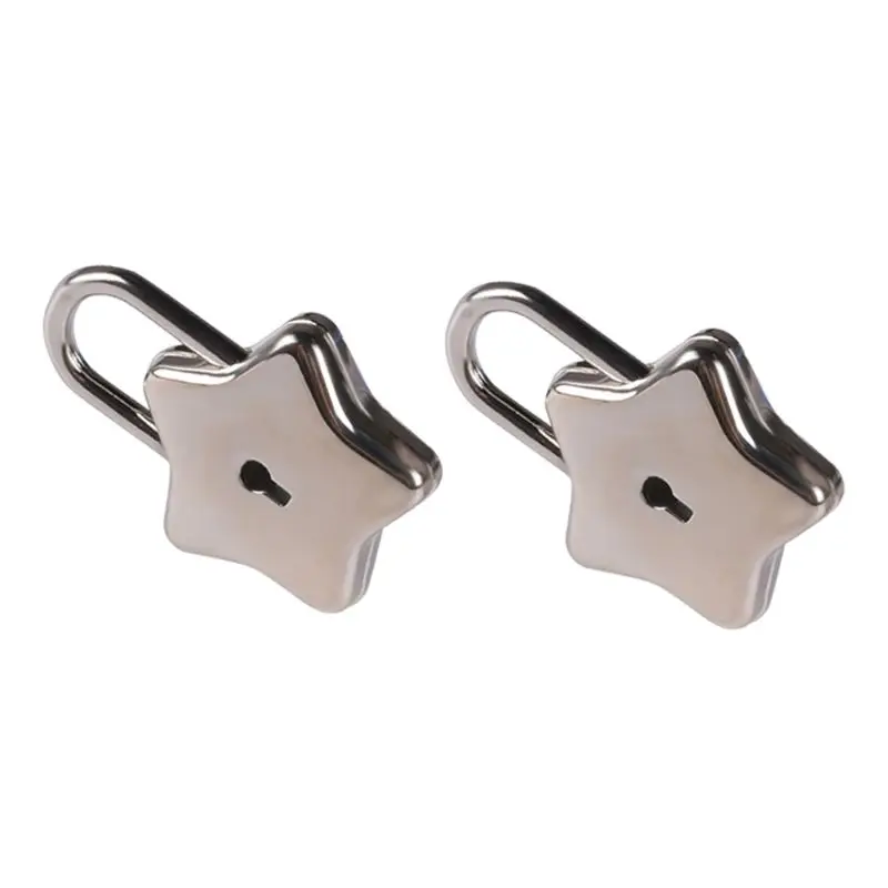 Mini Silver Tone Cute Star Shaped Padlock with Key for Jewelry Box,Purse Handbag,Cabinet,Treasure Drop Shipping