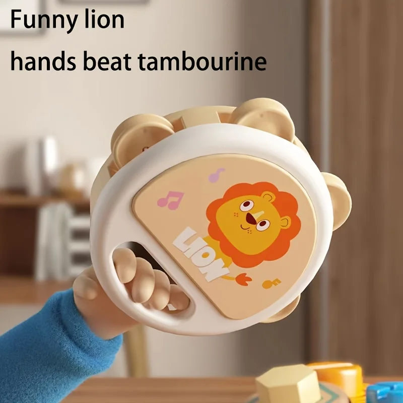 1Pcs Newborn Baby Cute Lion Rattle, Cartoon Hand Clap Rattle Toys - Perfect for Baby's Early Music Education and Grip Training